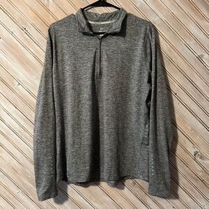 Nike Dri Fit Running Gray High Visibility Long Sleeve Quarter-Zip Top